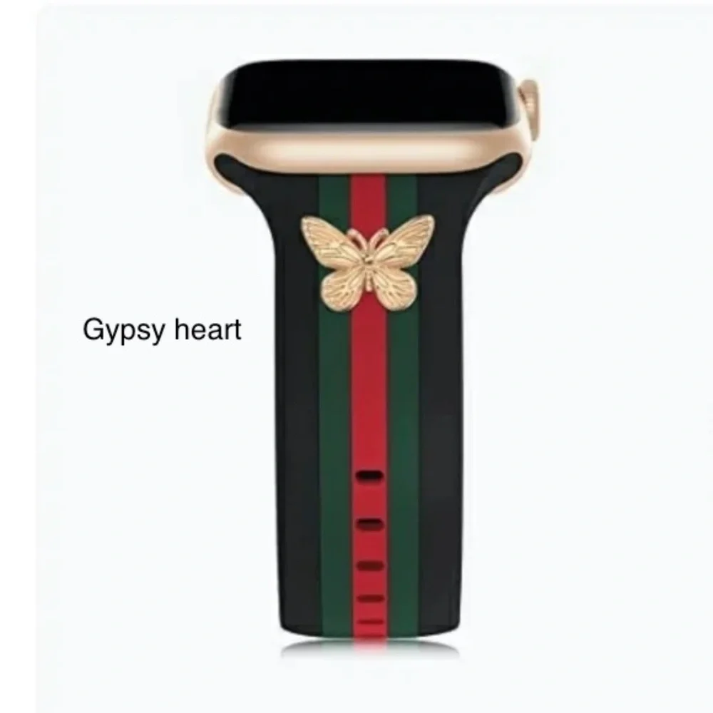 GG STYLE Apple Watch Band With Gold plated charm - Picture 2 of 3